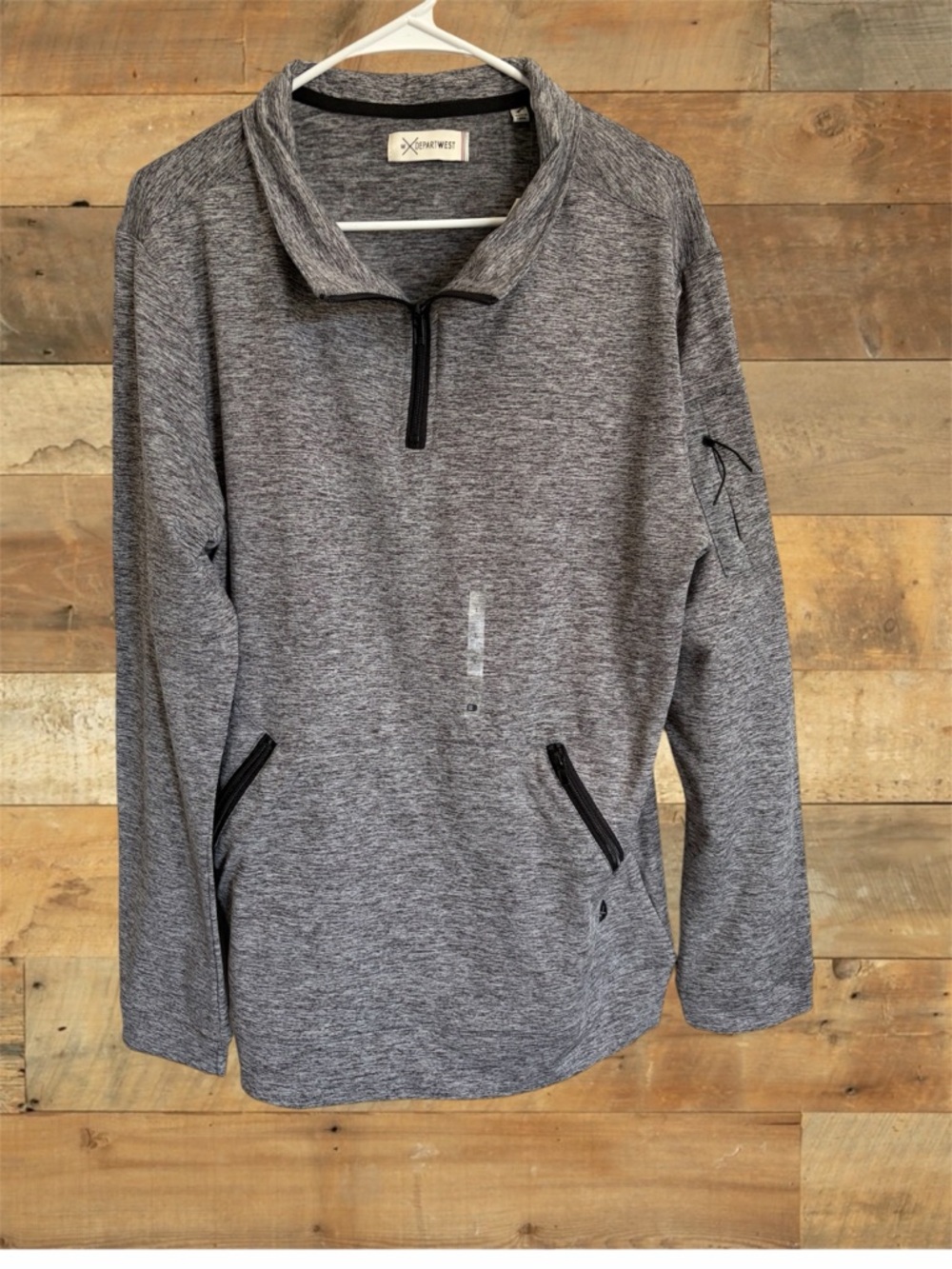 Quarter Zip Departwest Men's Large Pullover Gray Marled NWT The Buckle BKE